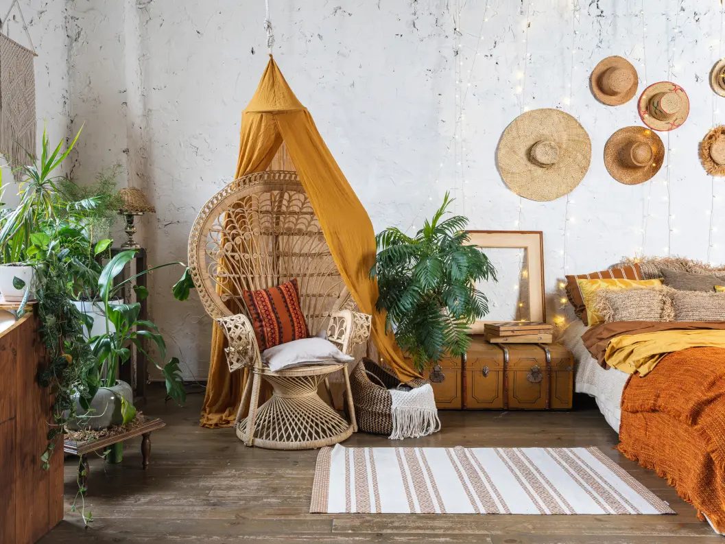 This style embraces a free-spirited and eclectic approach. It combines vibrant colors, patterns, and textures from around the world. It often features a mix of vintage and handmade items, creating a cozy and relaxed atmosphere.