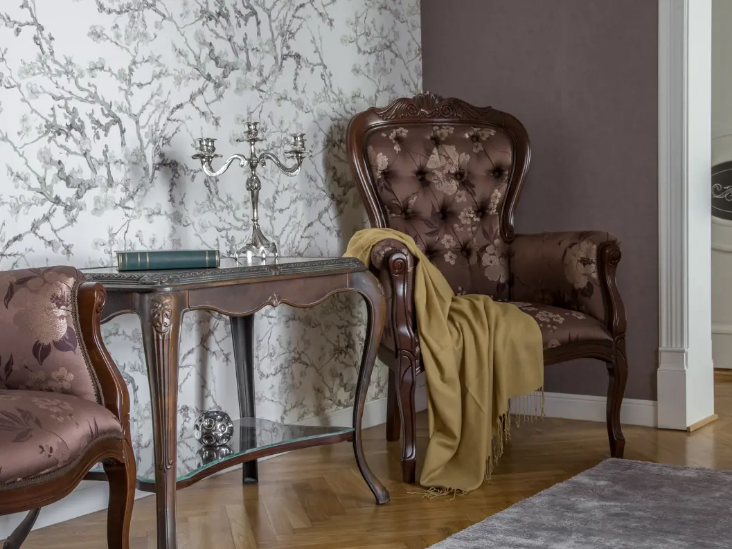 Inspired by classic European designs, traditional style is elegant and timeless. It features rich colors, ornate furniture, intricate details, and formal arrangements. Symmetry and balance are important elements.